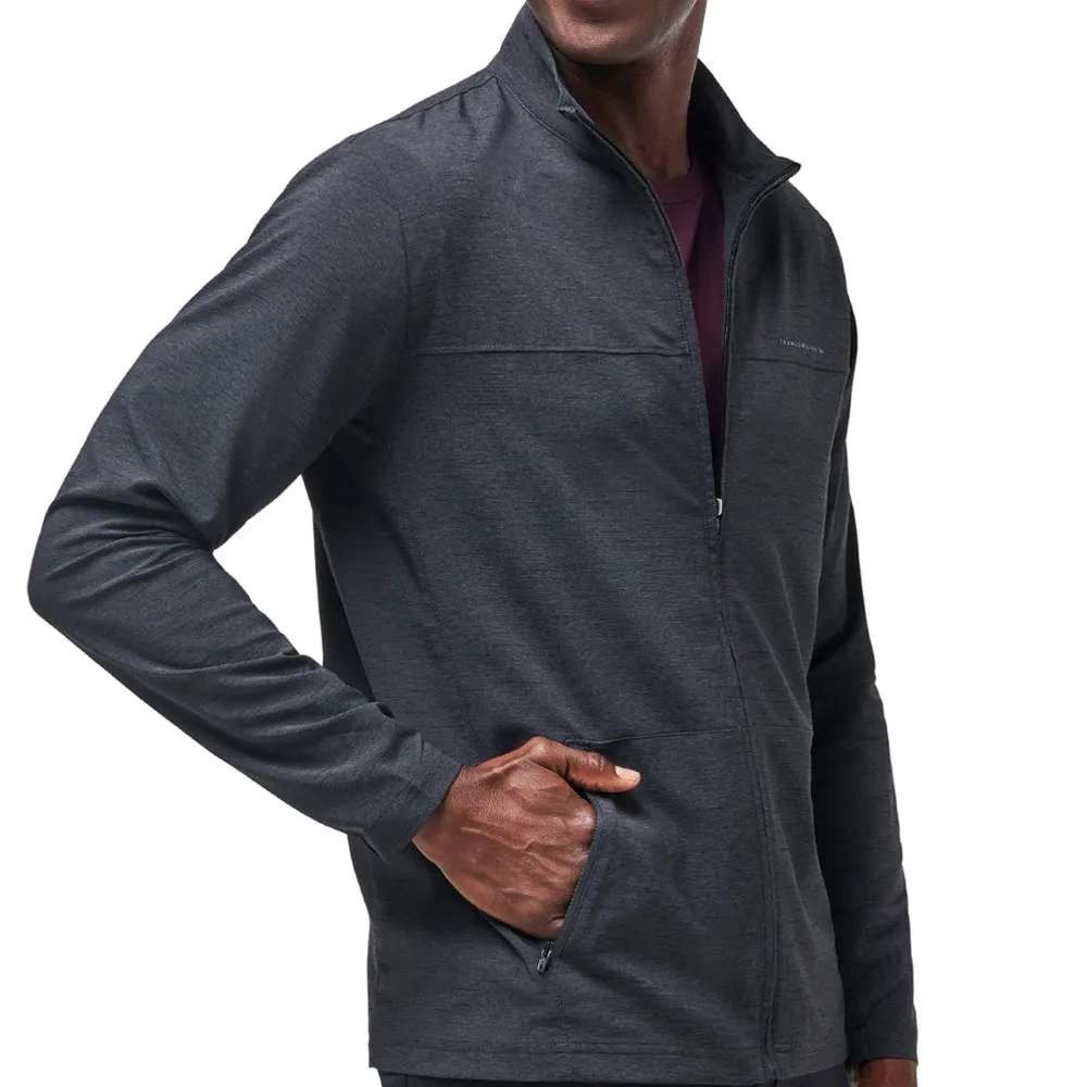 TravisMathew Valley View Mens Small Heather Black Full Zip Golf Jacket 1MAA181